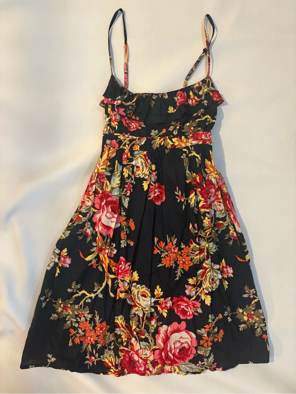 Xhilaration Black Floral Sundress with Flowers